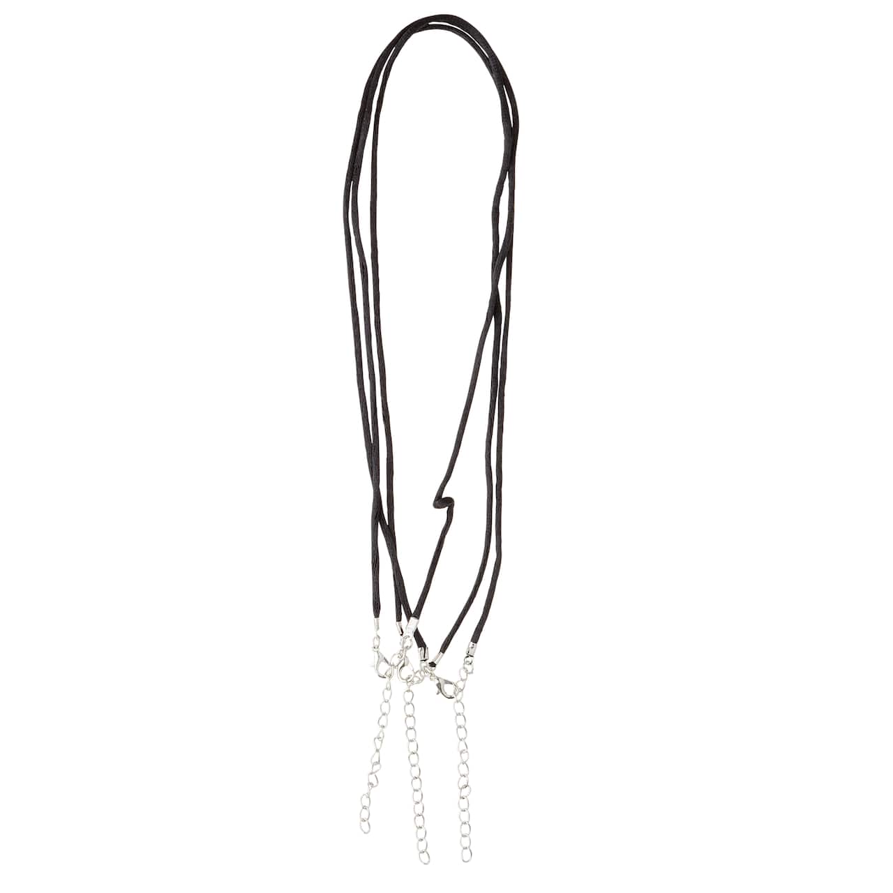 12 Packs: 3 ct. (36 total) Black Nylon Cording Necklace by Bead Landing&#x2122;